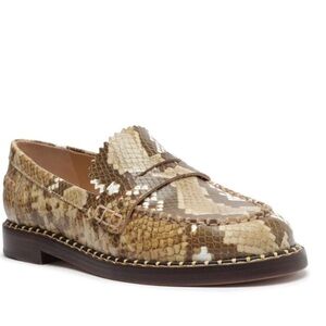Condition: Excellent Used | Size: 9 | Christie Snake-Embossed Leather Flat